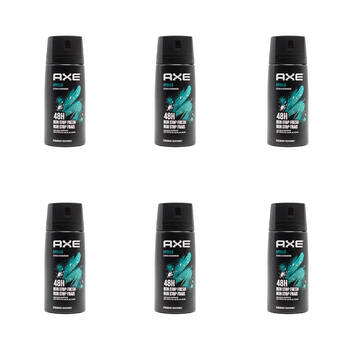 6PK Axe 150ml Deodorant Bodyspray 48hr Odour Protect For Men - Apollo
