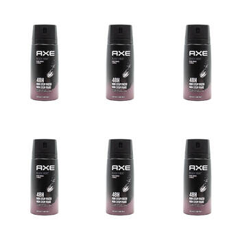 6PK Axe 150ml Deodorant Bodyspray 48hr For Men - Black Night