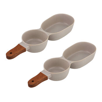 2PK Ladelle Essentials 2-Part Porcelain Serve Stick 26.5cm - Stone