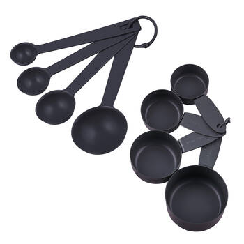 Ladelle Measuring Cups/Spoons Kitchen Cooking Utensil Combo Set - Charcoal