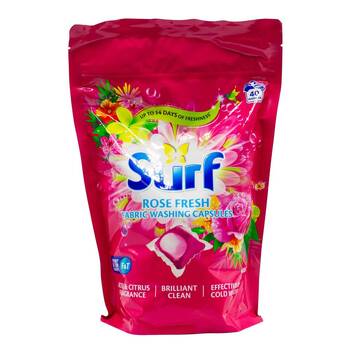 40pc Surf Fabric Washing Capsules Front & Top Loader - Rose Fresh