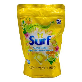 40pc Surf Fabric Washing Capsules Front & Top Loader - Sun Fresh