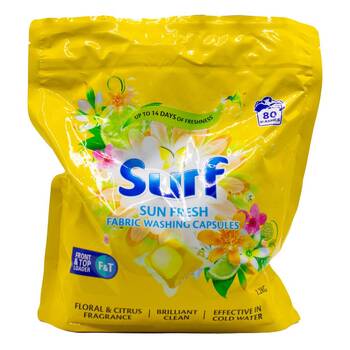 80pc Surf Fabric Washing Capsules Front & Top Loder - Sun Fresh