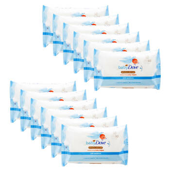 12x 50pc Dove Baby Newborn Wipes For Sensitive Skin Moisturising Care