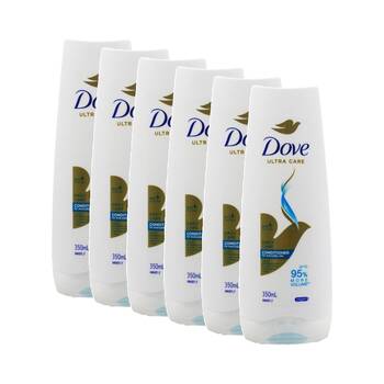 6PK Dove Ultra Care Bio Restore Daily Hair Conditioner Vegan 350mL