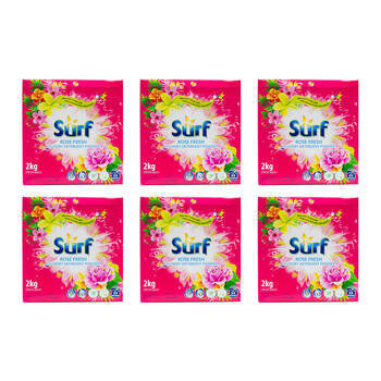 6PK Surf Laundry Stain Removal Detergent Powder 1kg - Rose Fresh