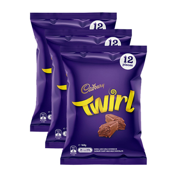 3x 12pc Cadbury 168g Dairy Milk Chocolate Twirl Sharepack