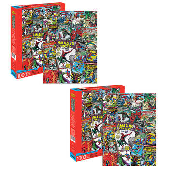 2x 1000pc Aquarius Marvel Spiderman Jigsaw Puzzle