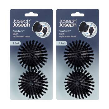 2x 2pc Joseph Joseph SinkTech Pan Scraper Brush Replacement Heads Graphite