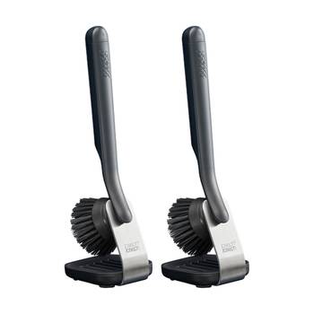 2PK Joseph Joseph SinkTech Kitchen Dish Sink Brush With Steel Stand Graphite