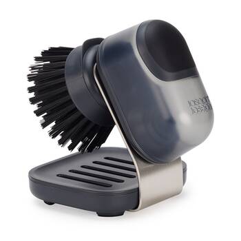 Joseph Joseph SinkTech Soap Dispenser Palm Brush With Stand Graphite