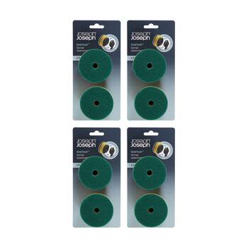 4x 2pc Joseph Joseph SinkTech Dish Sponge Replacement Heads Yellow/Green