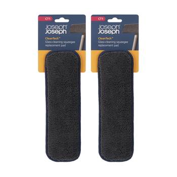2PK Joseph Joseph CleanTech Microfibre Glass Cleaner Squeegee Replacement Blue