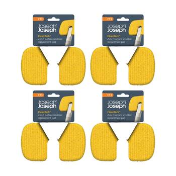 4PK Joseph Joseph CleanTech Surface Cloth & Scrubber Replacement Pad 2-in-1