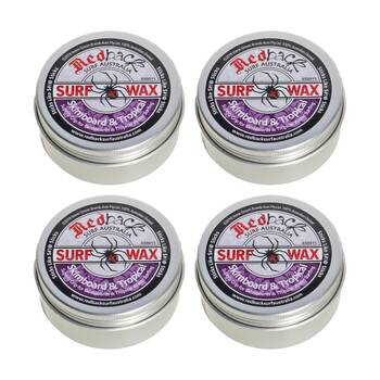 4PK Redback Grip For Skimboard And Tropical Water Surfing Wax 65g