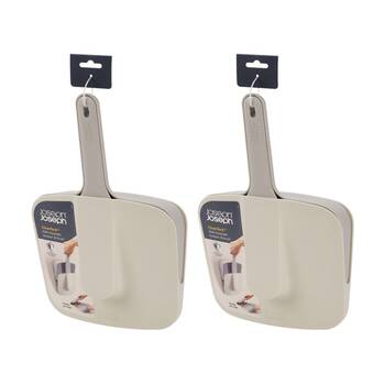 2PK Joseph Joseph CleanTech Wall Mounted Dustpan And Brush Indoor Stone