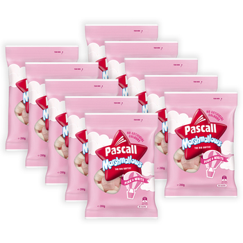 10pc Pascall Pink And White Marshmallows Confectionary Bags 280g