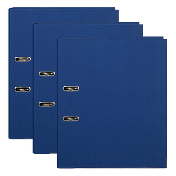 3PK Marbig Foolscap PE 75mm Lever Arch File Folder - Blue