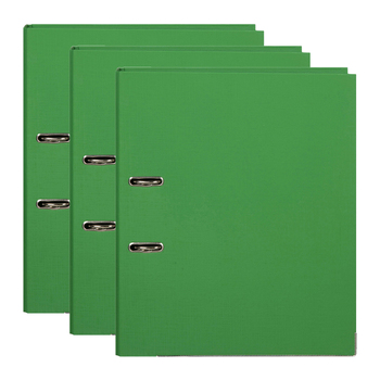3PK Marbig Foolscap PE 75mm Lever Arch File Folder - Green