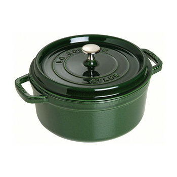 Staub 28cm/6.7L Cast Iron Round Cocotte Pot w/ Lid - Basil Green