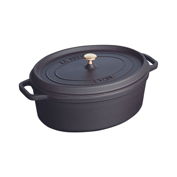 Staub 31cm/5.5L Cast Iron Cocotte Pot Oval w/ Lid - Black