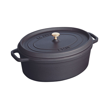 Staub 33cm/6.7L Cast Iron Oval Cocotte Pot w/ Lid - Black