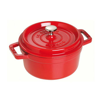 Staub 26cm/5.2L Cast Iron Round Cocotte Pot w/ Lid - Cherry Red