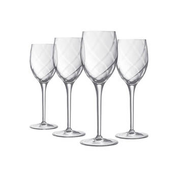 4pc Luigi Bormioli Canaletto 275ml White Wine Glasses Set