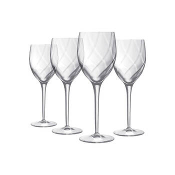 4pc Luigi Bormioli Canaletto 375ml Grand Vini Wine Glasses Set