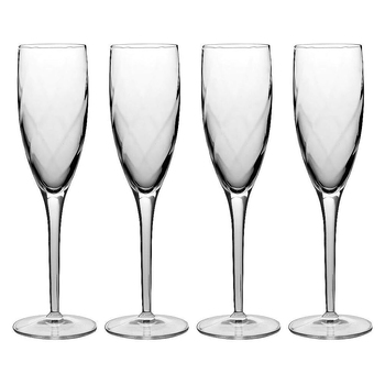 4pc Luigi Bormioli Canaletto 195ml Champagne Flute Glasses Set