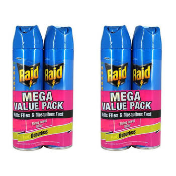 2x 2pc Raid Flying Insect Killer Spray Fast Acting Indoor & Outdoor Use