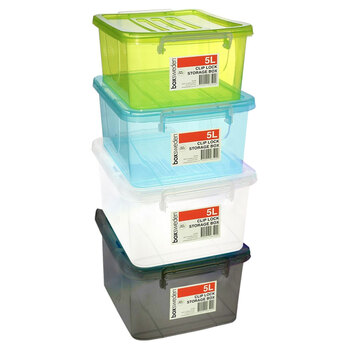 4PK Boxsweden Storage Box 5L 6 Assorted