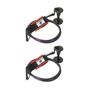 2PK Redback Straight Bodyboard Leash Quick Release Wrist Strap Black/Red
