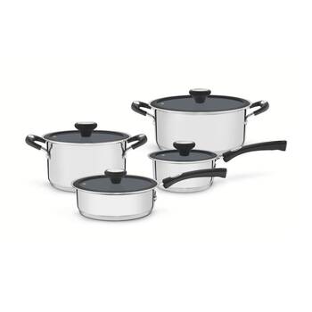 4pc Tramontina Solar Cookware Set Ceramic Coated Induction w/Silicone Handles