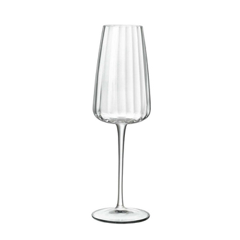 4pc Luigi Bormioli Optica 210ml Champagne Flute Wine Glasses Set