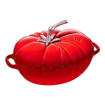 Staub 25cm/2.9L Cast Iron Cocotte Pot Tomato w/ Lid - Red