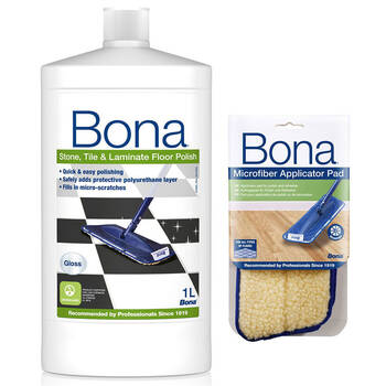 Bona Hard Surface Stone Tile & Laminate Polish w/ Microfibre Applicator Pad
