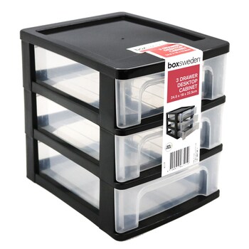 Boxsweden Drawer Desktop Cabinet Sml 3 Layer Assorted 24.5X18X22.5cm