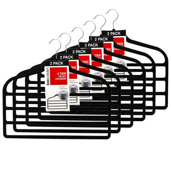 12pc Boxsweden 4-Tier Velvet Hangers