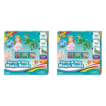 2PK Creative Kids Dinosaur & Princess Spray Stay Magic Beads 6y+