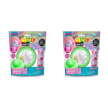 2PK Nano Crafts Glitter Tape Set Art Craft Kids Creative Toy 6y+ Green