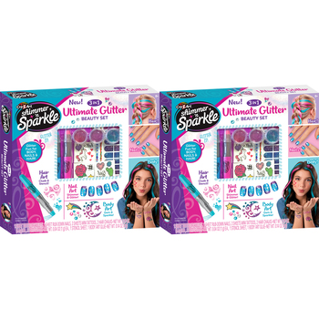 2PK Shimmer 'n Sparkle Kids/Children 3in1 Ultimate Glitter Beauty Set 8y+