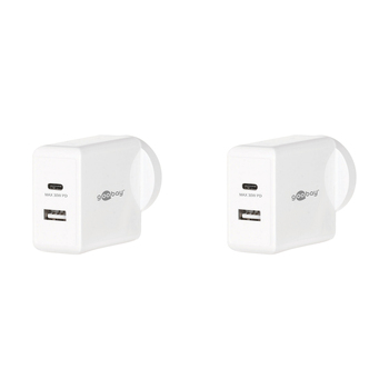 2PK Goobay Wall Charger Adapter ANZ 30W USB-C PD/USB-A - White