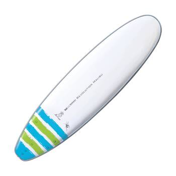 Redback Revolution Malibu Longboard Surfboard W/ Bamboo Composite Bue 7ft