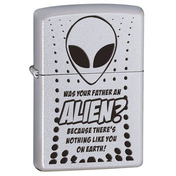 Zippo "Was your Father an Alien?" Genuine Chrome Finish Cigar Cigarette Lighter