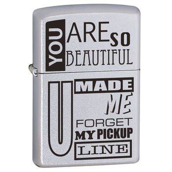 Zippo "You Are So Beaut You Made" Genuine Satin Chrome Cigar Cigarette Lighter