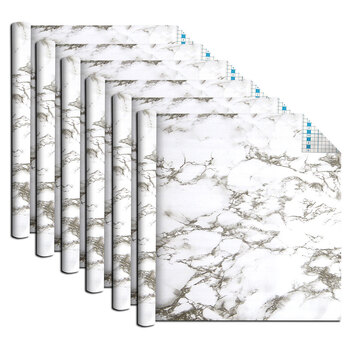 6x Boyle Self Adhesive 1.5mx45cm Vinyl Film - White Marble