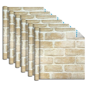 6x Boyle Self Adhesive 1.5mx45cm Vinyl Film - Cream Brick