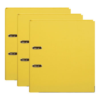 3PK Marbig PE Lever Arch File Folder A4 Document Organiser - Lemon