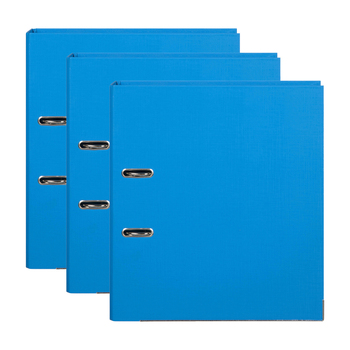 3PK Marbig PE Lever Arch File Folder A4 Document Organiser - Sky Blue